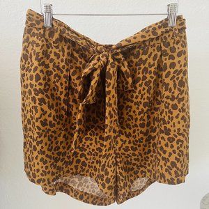 A New Day Tie-Waist Leopard Print Shorts